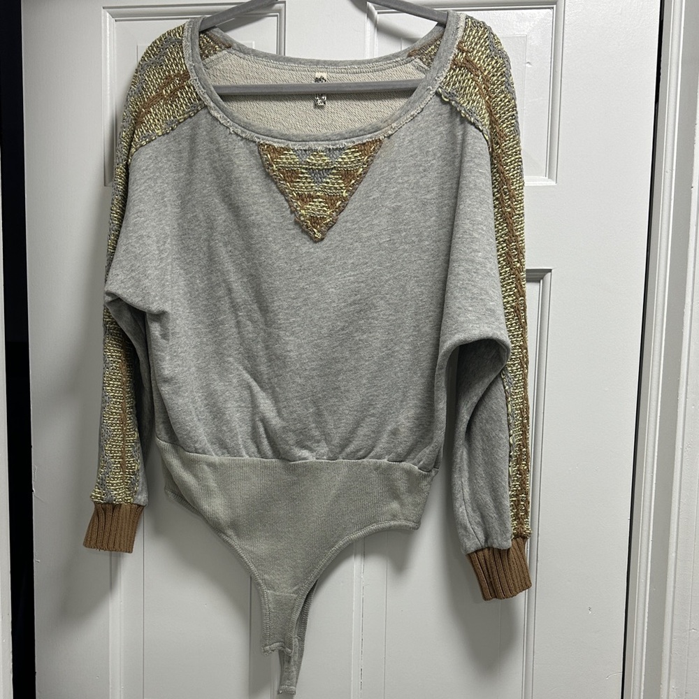 Free People Intimately Sweatshirt Long Sleeve Bodysuit